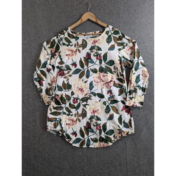 Cellabie Long Sleeve Floral Print Shirt Roll Tab Detai Womans Size 2XL Flaw - Picture 4 of 16